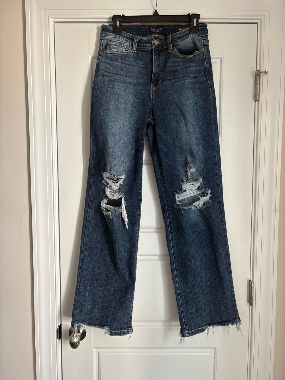 Judy Blue Dark Blue Distressed straight fit Jeans